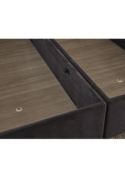 Nironyatak Niron Ela Baza Ve Başlık Seti 200X200 Cm Çift Kişilik Siyah Kumaş