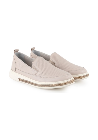 Libero Lz5902 Kadın Hakiki Deri Slip-on Ayakkabı - Eva Tabanlı Günlük Konfor Modeli Kemik