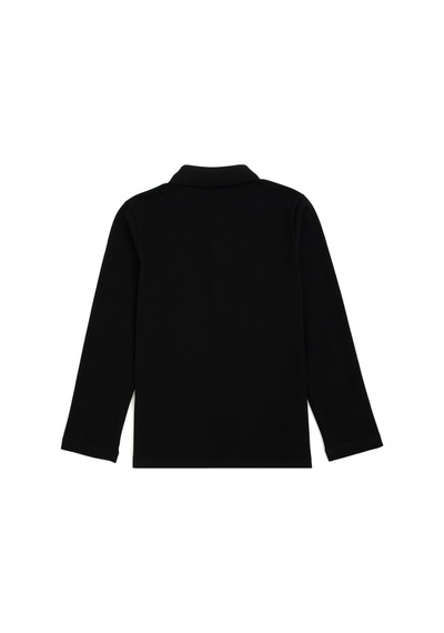U.S. Polo Assn. Kız Çocuk Siyah Polo Yaka Basic Sweatshirt 50296377-VR046