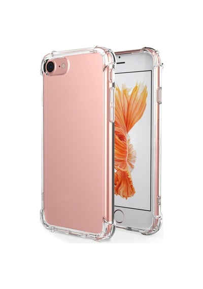 Kzy İletişim Apple İphone 8 İle Uyumlu Kapak Kamera Bölümü Açık Airbag Antishock Köşe Korumalı Şeffaf Silikon Kılıf