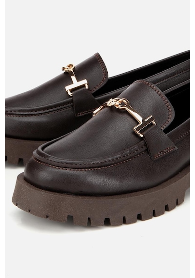 Yaya By Hotiç Yaya Kadın Kahverengi Tokalı Klasik Loafer