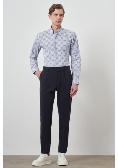 Morven Erkek Lacivert Trend Slim Fit Tam Lastik Pantolon 25ms003038200 Lacivert