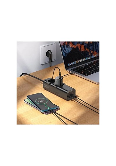 67w Hızlı Şarjlı Akıllı Çoklu Priz 2000w Güç, 2 Usb-c + 2 Usb-a Çıkışlı, Telefon & Laptop Uyumlu Diğer