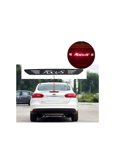 Ford Focus Sedan Karbon Arka Fren Stop Lambası Sticker 2012-2017