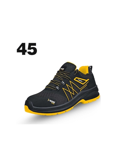 Sgs No:45 Cross S1 Çelik Burunlu Spor İş Ayakkabısı - Ergonomik - Antistatik - Su Geçirmez - Nefes Alır Siyah