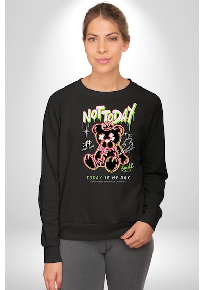Bugün Değil Unisex Siyah Sweatshirt Siyah