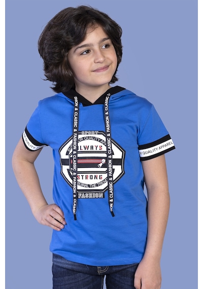 Toontoy Kids Toontoy Erkek Çocuk Kapüşonlu Baskılı Tişört Yeşil