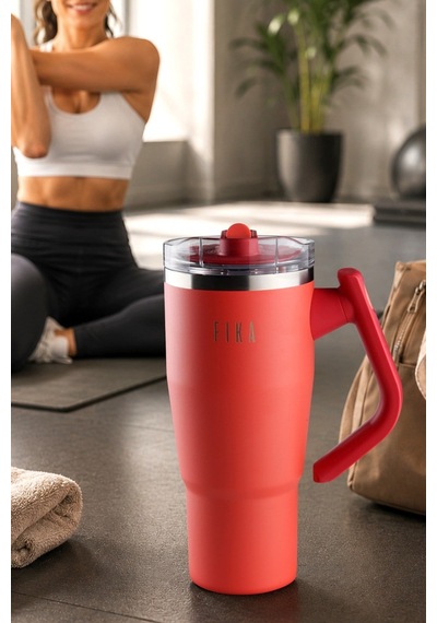 Fika Lumi Döner Kulplu Termos 1200 Ml - Kırmızı-7580