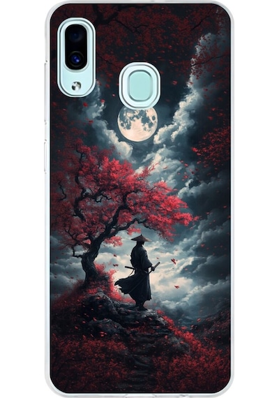 Samsung Galaxy A30 Uyumlu Şeffaf Kılıf Samurai 2 Tasarımlı
