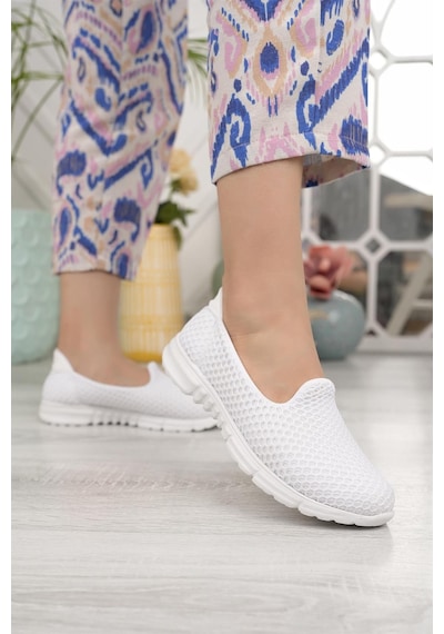 Nesil Shoes Dvm 901 Beyaz Anatomik Esnek Kadın Yürüyüş Ayakkabısı-beyaz Beyaz