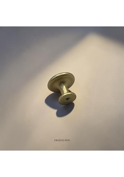 10 Adet Düz Düğme Kulp Mat Altın 25 Mm Metal Modern Dolap Ve Çekmece Topuz Kulpu Açık Kahverengi