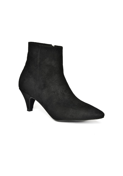 Fox Shoes R404710002 Siyah Süet Alçak Topuklu Kadın Bot Siyah