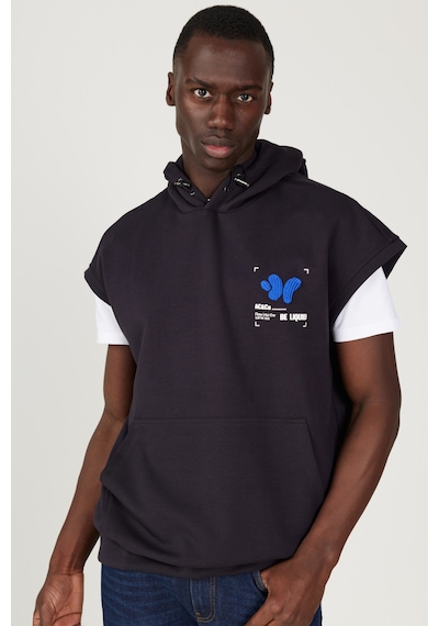 AC&Co / Altınyıldız Classics Erkek Lacivert Loose Fit Kapüşonlu Kısa Kollu Pamuklu Sweatshirt Lacivert AC&Co / Altınyıldız Classics Erkek Lacivert Loose Fit Kapüşonlu Kısa Kollu Pamuklu Sweatshirt Lacivert