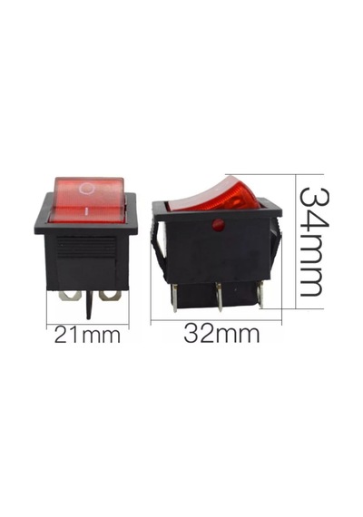 Ic-104 Geniş Kırmızı Işıklı Anahtar On-Off 4P 25 Adet