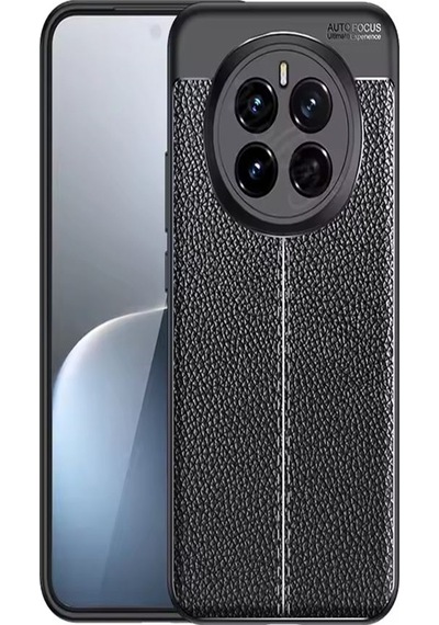 Adige Honor Magic 7 Pro Uyumlu Kılıf Niss Deri Desen Silikon Siyah