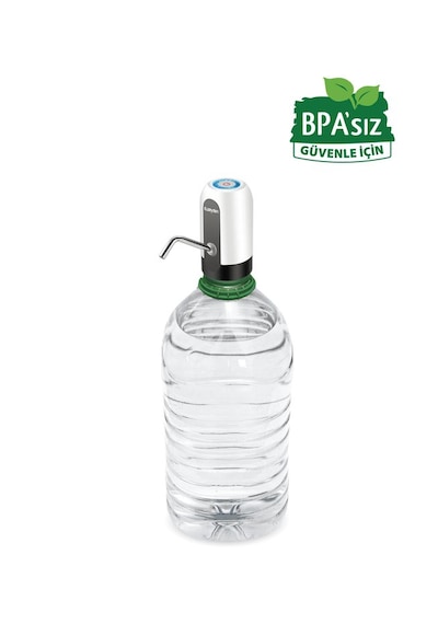 Bpa'sız Şarjlı Damacana Pompası Bpa'sız Boru 10l - 15l - 19l 1200 Mah Beyaz