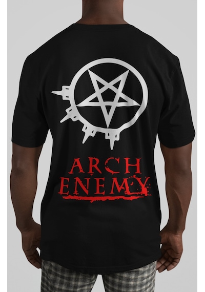 Arch Enemy Rock Metal Müzik Grubu Sırt Baskılı Unisex Oversize Ti Siyah