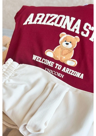 Monila Kız Çocuk Pamuklu Ayıcık Baskılı Bordo T-shirt Ve Ekru Eşofman 2'li Takım Ekru/bordo Monila Kız Çocuk Pamuklu Ayıcık Baskılı Bordo T-shirt Ve Ekru Eşofman 2'li Takım Ekru/bordo