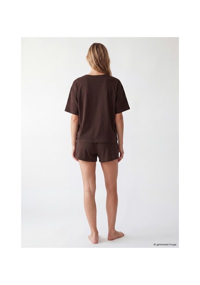 LC Waikiki Alıta Cıty Farkıyla Lcw Young Kahverengi Penye Nakışlı Kısa Kollu Kadın Şortlu Pijama Takımı Kahverengi - 929695175 Kahverengi LC Waikiki Alıta Cıty Farkıyla Lcw Young Kahverengi Penye Nakışlı Kısa Kollu Kadın Şortlu Pijama Takımı Kahverengi - 929695175 Kahverengi