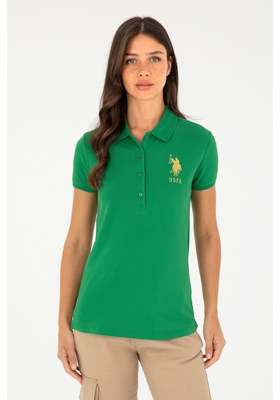 U.S. Polo Assn. Kadın Yeşil Basic Polo Yaka Tişört 50280071-VR054