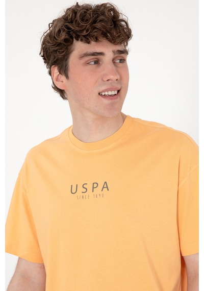 U.S. Polo Assn. Erkek Oversize Fit Bisiklet Yaka Turuncu Tişört 50299543-VR202