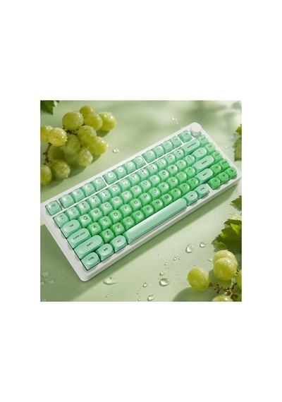 Leaven 128 Tuş Pbt Keycap Seti - Retro Yuvarlak Moa Profil Cherry Mx Uyumlu Klavye Tuşları - Turkuaz