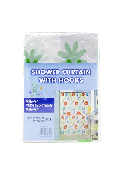 Çif Kanat Pvc Banyo Perdesi 2 Parça X 90x180cm - 12 Halkalı 422297