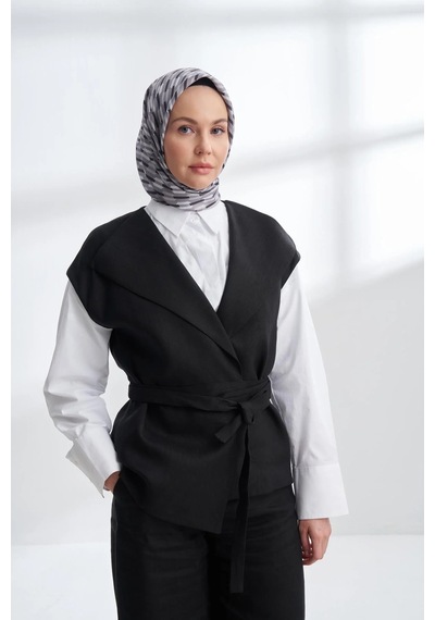 Armanda Lıne Desen Twıll İpek Eşarp -4304 - 90 X 90 / Gri - 77 Gri - 77