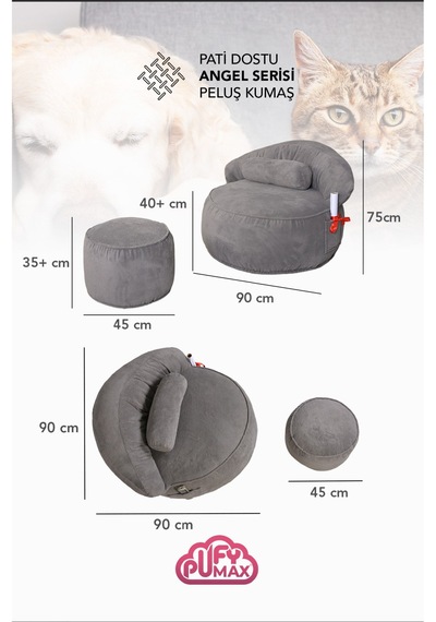 Reyo Pufymax Cozy Legom Çok Amaçlı Yuvarlak Koltuk, Rahat Berjer Ve Uzanma Koltuğu Puf Kiremit