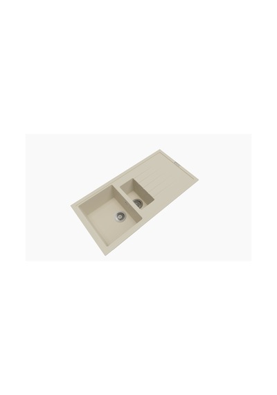 Polex Cristalüx Granit Evye P-01 Bej 1.5 Gözlü Tezgah Altı Ve Tezgah Üstü Mutfak Evyesi 99x49.5 CM