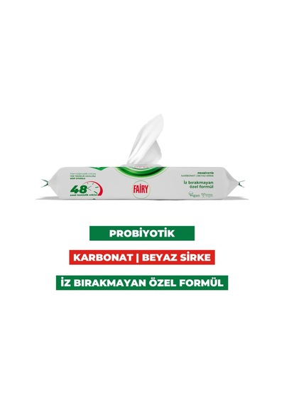 Power Wipes Mop Uyumlu Yer Temizlik Havlusu 50 Yaprak Beyaz Sabun Beyaz Sirke & Karbonat 48 Saat Temizlik Etkili