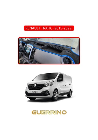 Renault Trafıc 2015-2022 Torpido Koruma Halısı Kırmızı Kenar