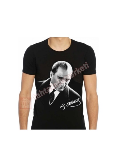 Yetişkin Atatürk Tişört Beyaz Atatürk Baskılı T-Shirt S