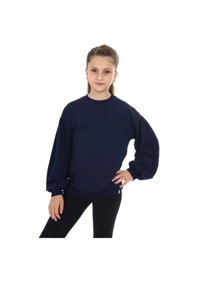 Toontoy Kız Çocuk Kolları Balon Okul Sweatshirt Lacivert