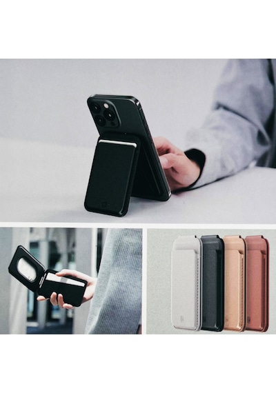 Nettech Magsafe Kartlıklı Cüzdan Ve Katlanabilir Stand Bej