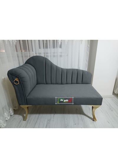 Yeni Model Ultra Lüks Alda Çizgili Josefin Bench Puf Kahve