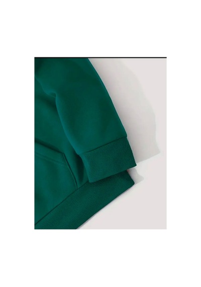 Medinenur Lock Baskılı Kapüşonlu Cepli Sweatshirt Yeşil