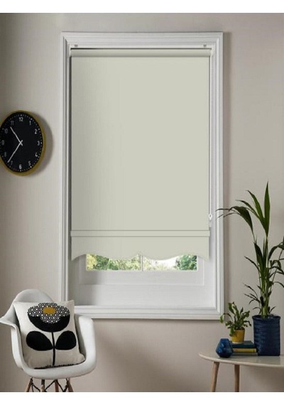 Mat Polyester Krem Stor Perde Krem