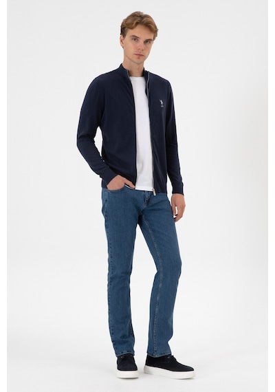 U.S. Polo Assn. Erkek Slim Fit Lacivert Triko Hırka 50313684-VR033