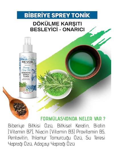 Revox Biberiye Özlü Dökülme Karşıtı Şampuan 400 ML + Biberiye Tonik 200 ML