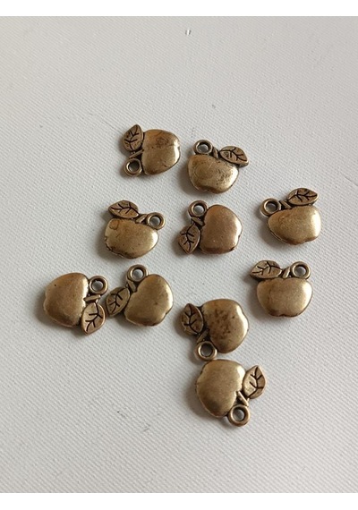 Elma Metal Çinko Alaşım Kolye Ucu 11x2mm 10 Adet Sarı Çok REnkli