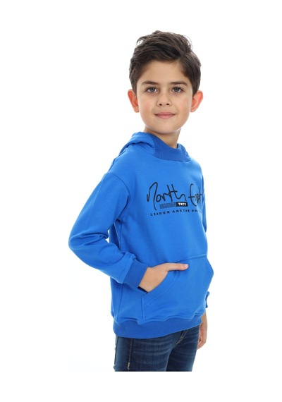 Toontoy Kids Toontoy Erkek Çocuk Relax Fit Kapüşonlu Cepli Hafif Düşük Omuz Baskılı Sweatshirt - 2 İplik Saks Toontoy Kids Toontoy Erkek Çocuk Relax Fit Kapüşonlu Cepli Hafif Düşük Omuz Baskılı Sweatshirt - 2 İplik Saks