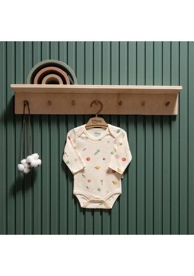 Baby Bebek Organik Space Theme Uzun Kol Badi Ekru 44011 Ekru