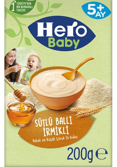 Hero Baby Sütlü Ballı İrmikli 5+ Ay Kaşık Maması 200 G