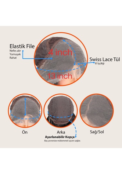 Kumral Dore Sarı Ombreli Fiber Sen Tül Peruk