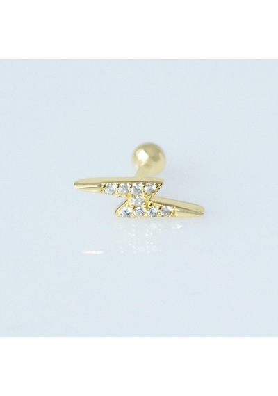 Şimşek Gold Kaplama Gümüş Tragus Gümüş