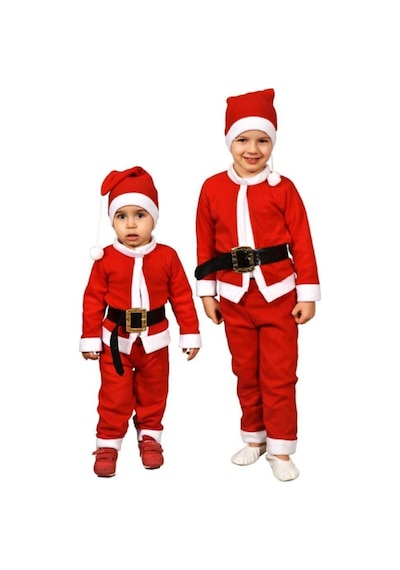 Pembecin Chiristmas Yılbaşı Noel Baba Erkek Çocuk Kostüm Takım Kırmızı