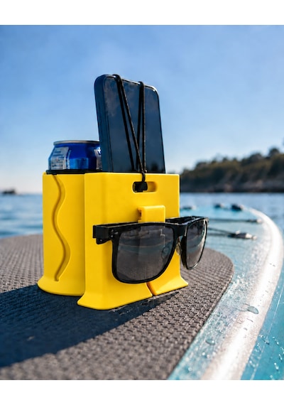 Sup Board Telefon, Gözlük Ve İçecek Tutucu Sarı