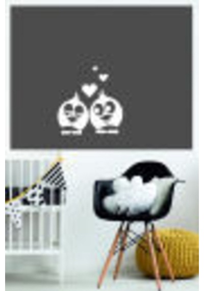 Aşık Kuşlar Priz Sticker-oto Sticker-18x18cm Araba Sticker Çeşitleri Beyaz