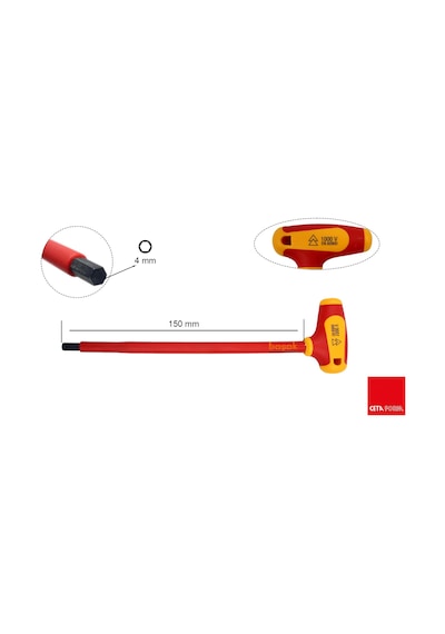Ceta Form 1000v T Saplı 4x150 Mm İzoleli Allen Anahtar Gk10-040